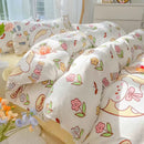 Axyaa Kawaii Kids Girls Bedding Set, Cute Print Duvet Cover, Single/Full/Queen Size