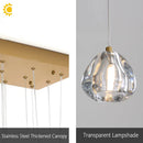 Axyaa Crystal Chandelier Staircase Light: Gold/Black/Silver, Adjustable Hanging Cable, Home Lobby Decor