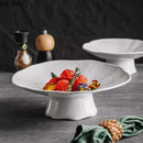 Axyaa High Footed Dessert Plate - Ceramic Molecular Cuisine Kitchen Tableware