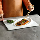 Axyaa Yijing Cuisine Special-shaped Ceramic Plate for Hotel and Restaurant