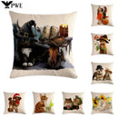 Axyaa Pet Cat Dog Linen Pillowcase 45*45cm - Home Sofa Car Decor