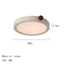 Axyaa Modern Stone Ceiling Lamp with Dimmable White Acrylic Wood Ball