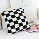 Axyaa Plaid Faux Fur Wool Throw Pillow Cover for Home Decor