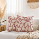 Axyaa Chenille Floral Pillow Cover 45x45cm in Beige Brown Pink Orange