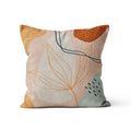 Axyaa Beige Linen Flower Cushion Cover 45x45cm Home Decor Pillow Case