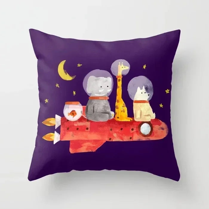 Axyaa Cartoon Animal Pillowcase: Office Car Seat Decor, Sofa Bedroom Cute Pillowcase