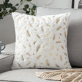 Axyaa Bronzing Golden Feather Style Plush Pillowcase for Festive Home Decor
