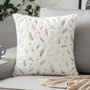 Axyaa Bronzing Golden Feather Style Plush Pillowcase for Festive Home Decor