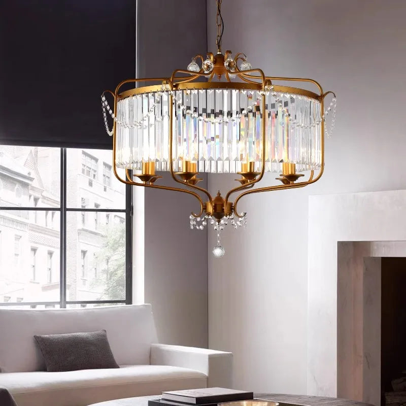 Axyaa Luxe Crystal Iron Art Chandelier for Living Dining Bedroom
