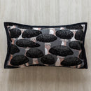 Axyaa Slub Woven Texture Pillow Cover in Black Brown for Living Room Sofa Bed