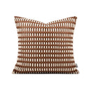 Axyaa Hand-Woven Leather Pillow & Cushion Set in Orange Coffee Color