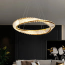 Modern Crystal Circle Pendant Light by Axyaa - Luxury LED Hanging Chandelier for Living Room