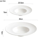 Axyaa White Ceramic Soup Plate for Molecular Cuisine and Restaurant Dining