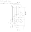 Axyaa Milky White Glass Globes LED Pendant Lights Dining Room Suspension Lamp