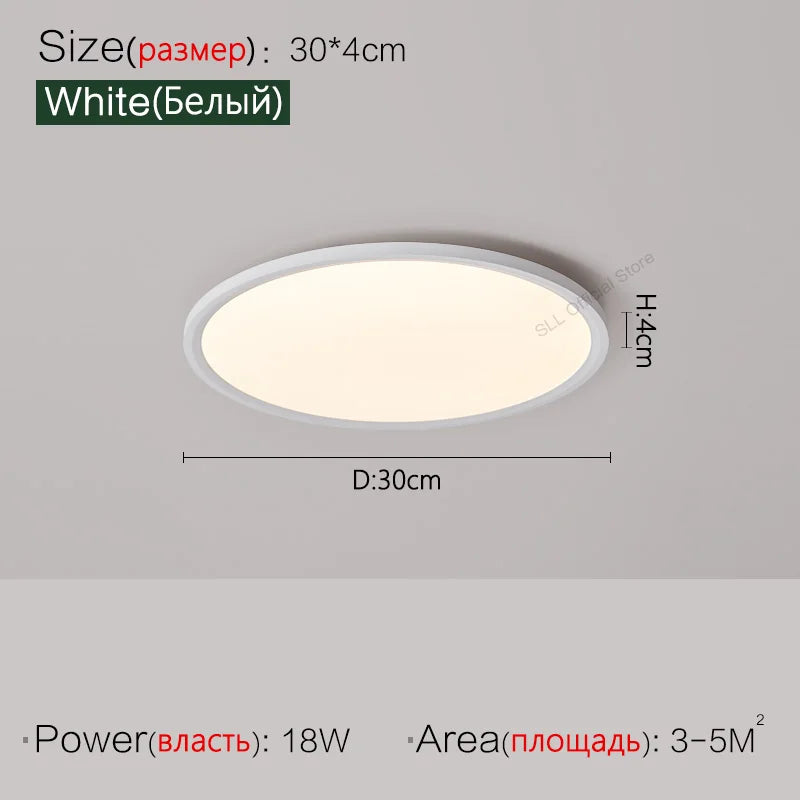 Axyaa Ultrathin LED Ceiling Lamp, Modern Round Lights for Living Room, Bedroom, and Dining Area