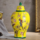 Axyaa Ceramic Floral Vase Set - Antique Porcelain Storage Jars for Rustic Home Decor
