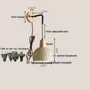 Axyaa Wood Socket Wall Lights Pull Chain Switch Adjustable Nordic Modern Lampara