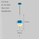 Axyaa Lake Blue Gradient Glass Pendant LED Chandelier for Home Decor