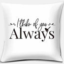 Axyaa Geometric Print Cushion Cover, Black and White, Square Pillowcase