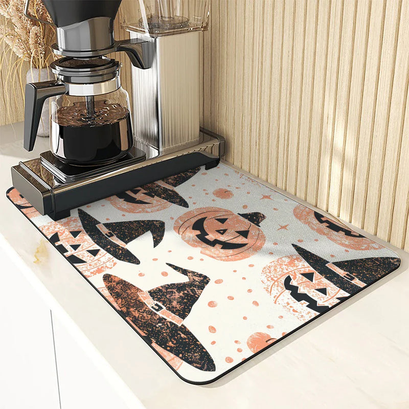 Axyaa Halloween Head Absorbent Drain Pad for Kitchen, Bathroom, and Tableware