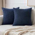 Axyaa Grey Boho Striped Corduroy Throw Pillow Covers for Farmhouse Couch