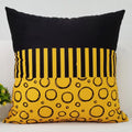 Axyaa Black Yellow Alphabet Letter Cushion Cover - Square Polyester Pillow Case