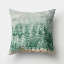 Axyaa Minimalist Spring Tree Landscape Pillow Cover - Bear Penguin Cartoon Animal Pillowcase