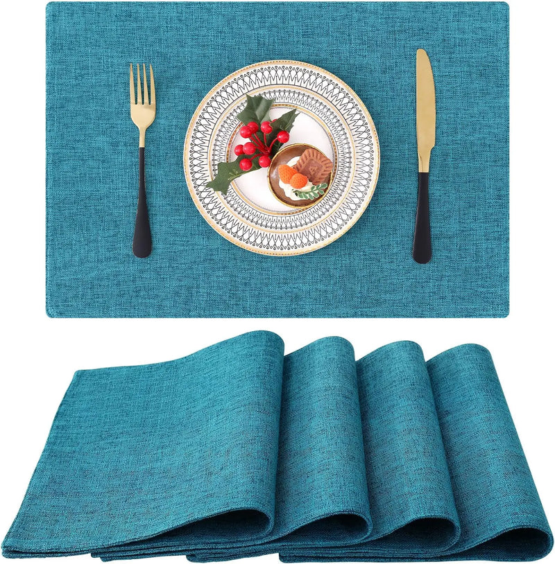Axyaa Cotton Linen Nordic Table Rug Placemats - Non-Slip Dining Table Mat