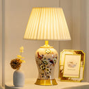 Axyaa Ceramic Bird & Flower Table Lamp for Bedroom & Living Room