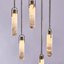 Axyaa Brass Alabaster Multi-Light Pendant Chandelier for Living Room Loft Staircase