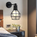 Axyaa Vintage Cage Wall Sconce - Retro Loft American Iron Light - Modern Indoor Lighting
