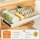 Axyaa Kitchen Cabinet Organizer Dishes Draining Rack Slide Out Drawers Storage Box