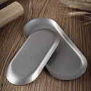 Axyaa Retro Oval Stainless Steel Dessert Storage Tray Shallow Dishes