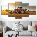 Axyaa Red Tractor Harvester Canvas Art - Home Decor Print for Living Room