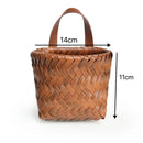 Axyaa Rattan-Style Kitchen Storage Basket Wall Hanging Flower Pot Fruit Vegetable Basket