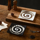 Axyaa Stone Pattern Sushi Plate, Square Ceramic 7-Inch Restaurant Flat Plate