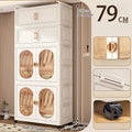 Axyaa Classic White Plastic Armoire Wardrobe Closet Organizer, Large Capacity Storage
