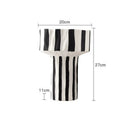 Axyaa Striped Wide Mouth Ceramic Vase - Modern Living Room Table Decoration
