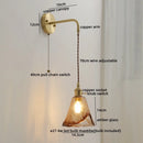 Axyaa Gray Glass LED Wall Lamp Sconce | Nordic Bedside Lamp for Home Decor
