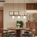 Axyaa Glass LED Pendant Light Chandelier Modern Art Decor Hanging Lamp Wood