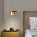 Axyaa Modern Copper LED Pendant Light for Living Dining Room - Hanging Lamp