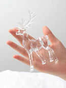 Axyaa Deer Ornament: Acrylic Figurine Sculpture for Christmas Decor