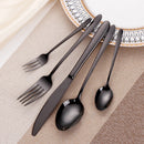 Axyaa Stainless Steel Black Cutlery Set - Elegant Dinnerware Collection