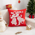 Axyaa Christmas Red Santa Claus Embroidered Cushion Cover - Home Decor