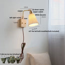 Axyaa Glass Ceramic LED Wall Lamp Sconce Rotatable Walnut Wood Mirror Light