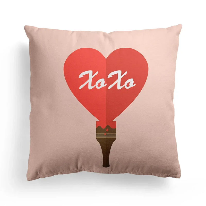 Axyaa Romantic Couple Pillowcases | Soft Cartoon Pattern Sofa Pillow Covers