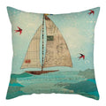 Marine Ship Print Linen Pillow Cover for Home Sofa Decor Axyaa