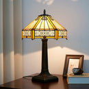 Axyaa Retro Desk Lamp with Modern Stained Glass Handcrafted Shade