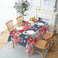 Axyaa Waterproof Rectangular Tablecloth for Coffee Table - Independence Day Flower Print