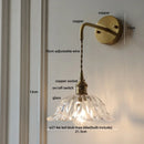 Axyaa Green Flower Glass Wall Sconce with Adjustable LED Wire, Pull Chain for Bedroom, Bathroom